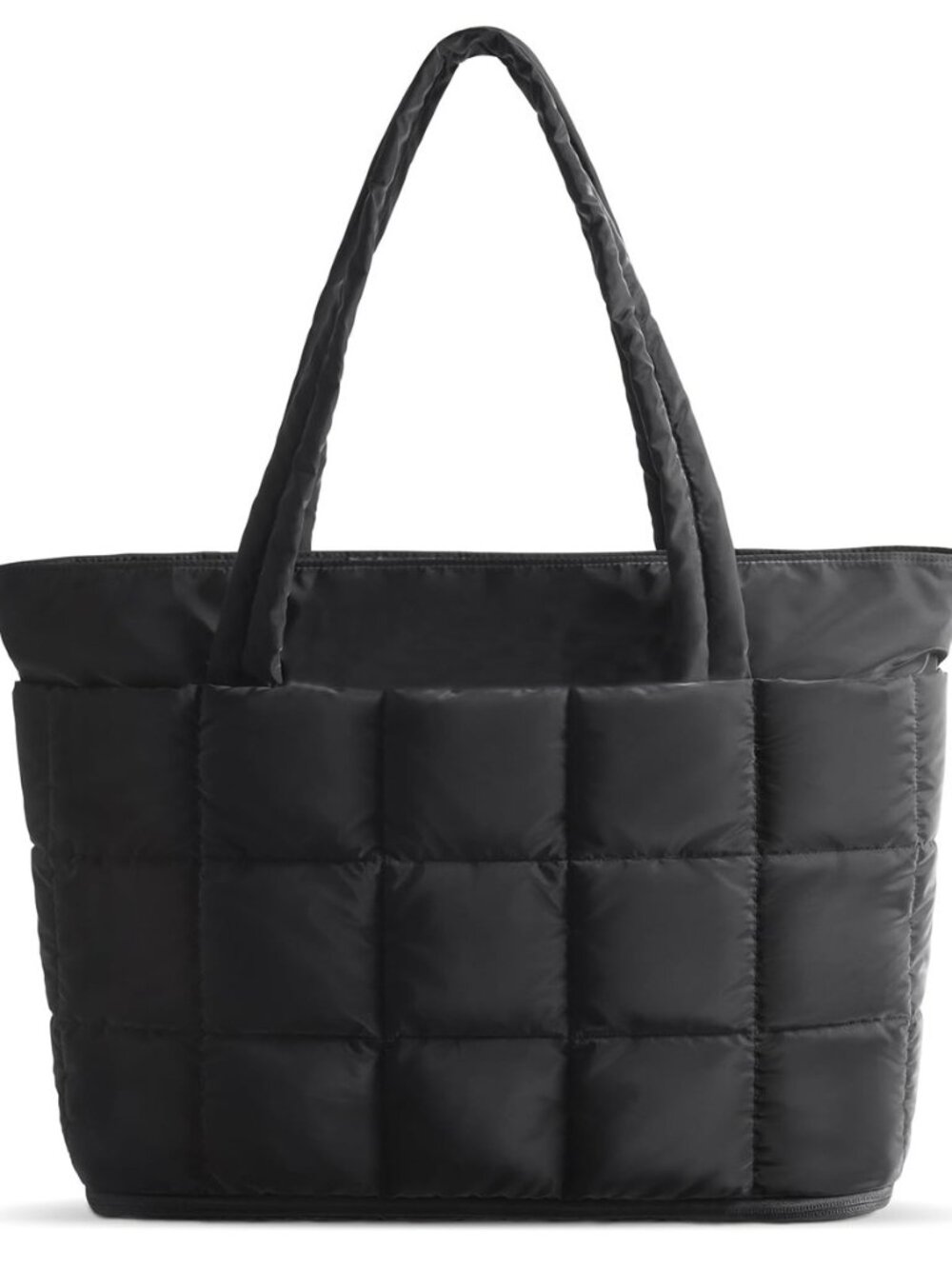 Expandable Puffer Tote Bag for Women, Large Quilted Work Tote with Compartments